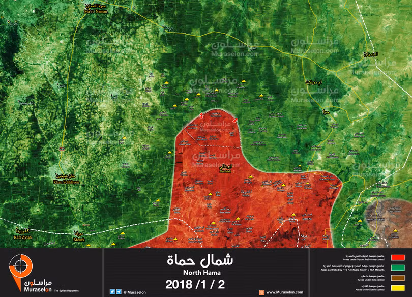 Các mũi tiến công của quân đội Syria trên chiến trường Idlib - ảnh Muraselon