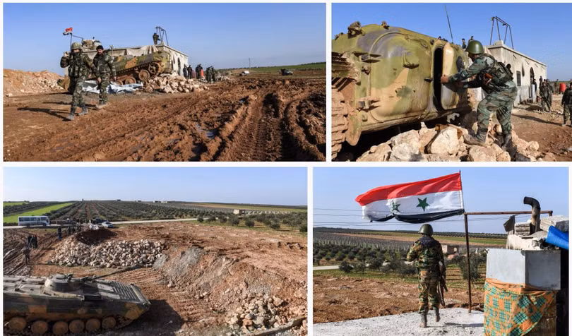 Các đơn vị quân đội Syria thực hiện nhiệm vụ an ninh trên địa phận Idlib và bắc Hama. Ảnh minh họa: South Front.