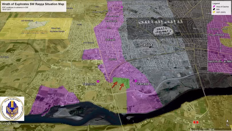Các mũi tấn công của lực lượng SDF vào trung tâm thành phố Raqqa