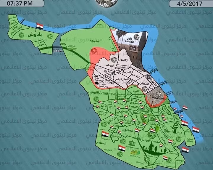 Toàn cảnh chiến trường thành phố Mosul tính đến ngày 04.05.2017