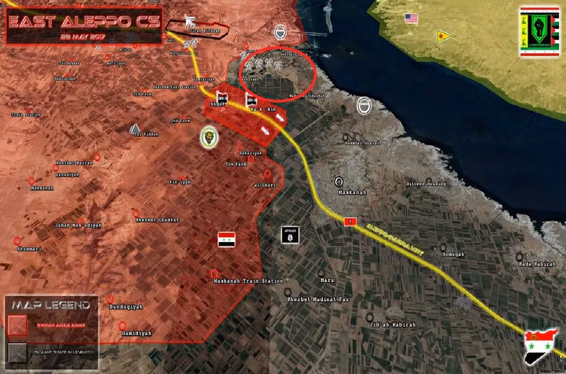 Khu vực thị trấn và làng mạc được giải phóng phía đông Aleppo