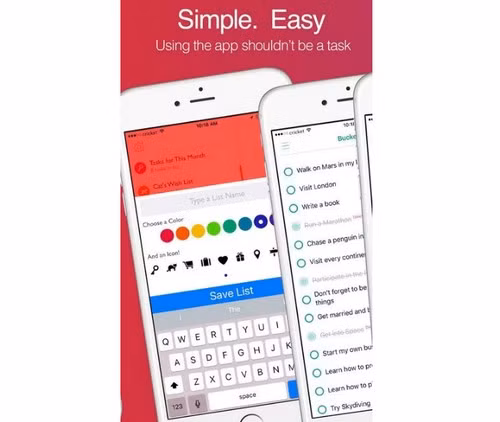 Lists (2,99 USD) Ứng dụng này cho phép lên danh sách công việc dễ dàng hơn với giao diện trực quan. Điểm nổi bật nhất của Lists là tùy chọn màu sắc cho từng công việc tùy theo sở thích hoặc mức độ quan trọng. Nội dung trong đó sẽ được đồng bộ theo thời gian thực và người dùng không cần phải lo lắng nếu lỡ tay xóa nó trên thiết bị. Lists (2,99 USD) Ứng dụng này cho phép lên danh sách công việc dễ dàng hơn với giao diện trực quan. Điểm nổi bật nhất của Lists là tùy chọn màu sắc cho từng công việc tùy theo sở thích hoặc mức độ quan trọng. Nội dung trong đó sẽ được đồng bộ theo thời gian thực và người dùng không cần phải lo lắng nếu lỡ tay xóa nó trên thiết bị.
