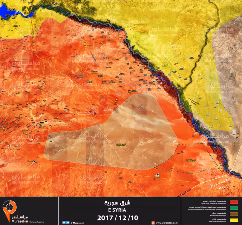 Chiến trường vùng sa mạc Deir Ezzor, quân đội Syria giải phóng hơn 2000 km2 - ảnh Muraselon