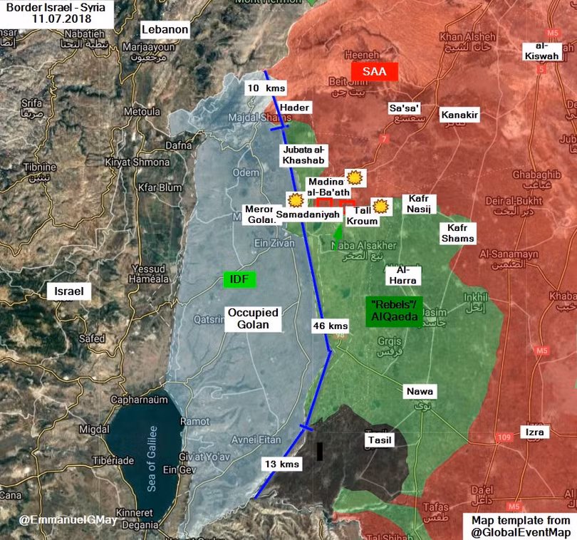 Những địa bàn bị lực lượng vũ trang Israel tấn công trên lãnh thổ Syria. Ảnh South Front Những địa bàn bị lực lượng vũ trang Israel tấn công trên lãnh thổ Syria. Ảnh South Front