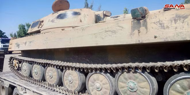 Các phương tiện chiến lợi phẩm quân đội Syria thu giữ ở Daraa. Ảnh SANA Các phương tiện chiến lợi phẩm quân đội Syria thu giữ ở Daraa. Ảnh SANA