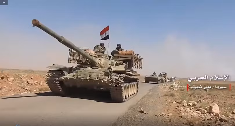 Quân đội Syria tiến về cửa khẩu Jordan. Ảnh minh họa video