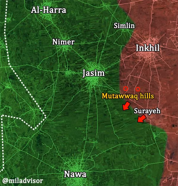 Từ thị trấn Inkhil, quân đội Syria lần lượt mở rộng vùng giải phóng bằng các cuộc tấn công vào các làng mạc đang bị lực lượng Hồi giáo cực đoan chiếm đóng. Ảnh minh họa Masdar News