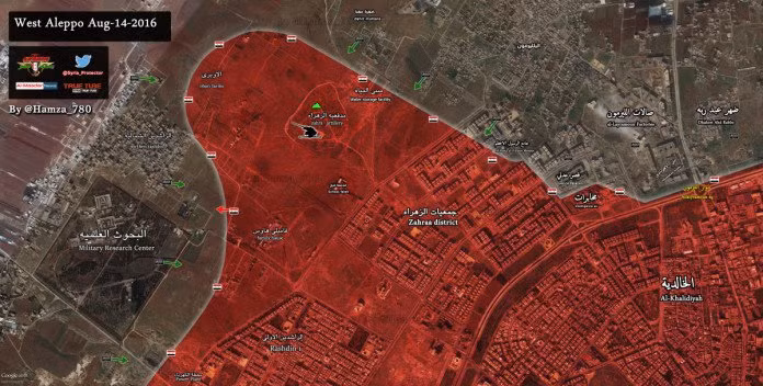 Bản đồ chiến sự Aleppo.