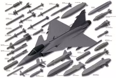 Vũ khí trang bị trên Gripen cực kỳ đa dạng Vũ khí trang bị trên Gripen cực kỳ đa dạng