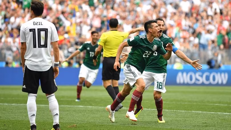 Mexico có trận thắng đầu tiên trước đội tuyển Đức trong một kỳ World Cup. Ảnh: Pinng