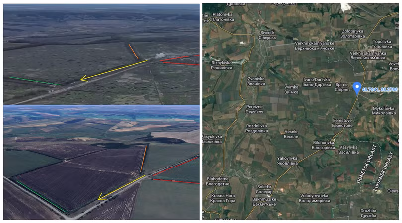 Máy bay trực thăng quân sự bị bắn hạ gần làng Spirne, thuộc vùng Donetsk. Ảnh Military Ukraine.