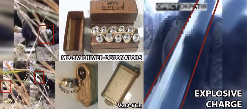 Các vũ khí đặc biệt được biệt kích Ukraine sử dụng để phá hủy các máy bay Ka-52 của Nga ở vùng Pskov thuộc Liên bang Nga tháng 10/2022. Ảnh: Ukraine Weapons Tracker.
