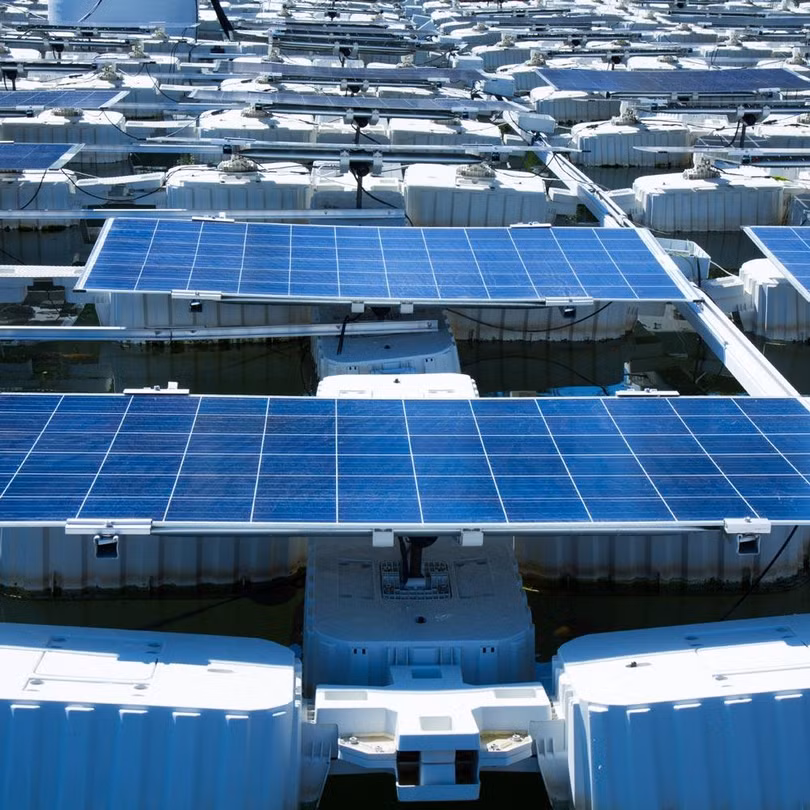 PROTEVS Single 360, tổ hợp module quay xung quanh 1 trục duy nhất. Ảnh SolarisFloat. PROTEVS Single 360, tổ hợp module quay xung quanh 1 trục duy nhất. Ảnh SolarisFloat.