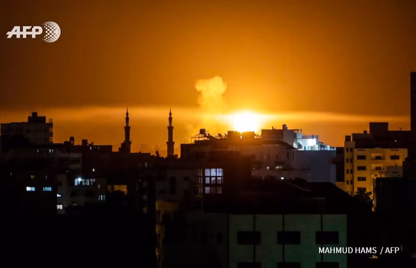 Không quân Isrel không kích Hamas trên dải Gara. Ảnh minh họa ShehabAgency