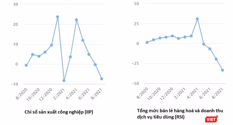 Các chỉ số RSI và IIP của Việt Nam đã ở mức âm nhiều tháng liên tiếp