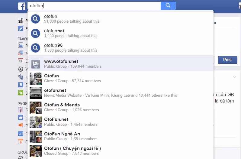 Đến hơn 11h sáng nay, group www.otofun.net đã có thể tìm thấy và truy cập trở lại. (Ảnh chụp màn hình).
