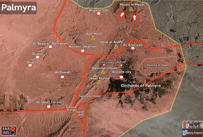 Quân đội Syria đánh chiếm ngọn núi chiến lược gần Palmyra