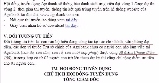 Ngân hàng Agribank tuyển dụng (Ảnh chụp lại thông tin công khai trên trang agribank.com.vn) Ngân hàng Agribank tuyển dụng (Ảnh chụp lại thông tin công khai trên trang agribank.com.vn)
