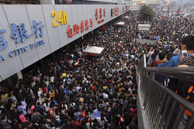 480 triệu người Trung Quốc đi tàu trong Tuần lễ vàng du lịch hàng năm
