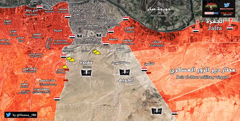 Bản đồ chiến sự chiến trường Deir Ezzor tính đến ngày 21,.02.2017
