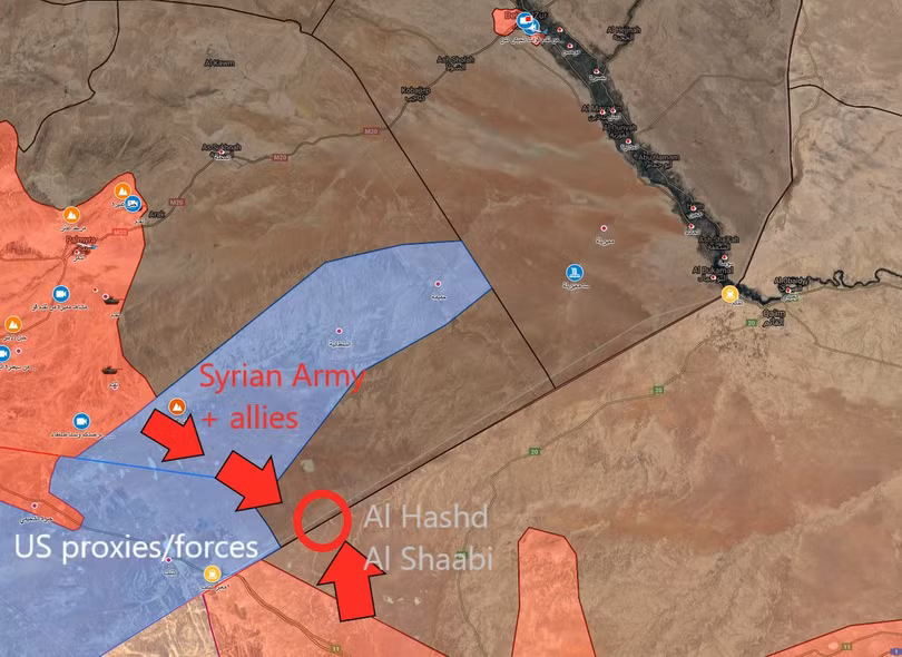 Cuộc tấn công của quân đội Syria, liên két với lực lượng PMU Iraq