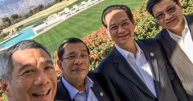 Bức ảnh "tự sướng" cùng các nguyên thủ ASEAN được Thủ tướng Singapore đăng trên trang cá nhân. Ảnh: Facebook Thủ tướng Singapore Lý Hiển Long.