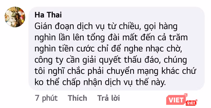 Những bình luận bức xúc của khách hàng.