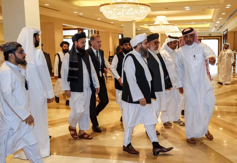 Phái đoàn đàm phán của Taliban ở Doha, Qatar hồi tháng 7 (Ảnh: AFP) Phái đoàn đàm phán của Taliban ở Doha, Qatar hồi tháng 7 (Ảnh: AFP)