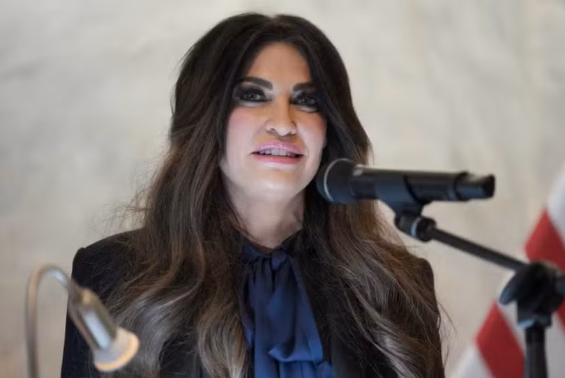 Đại sứ Mỹ tại Hy Lạp, bà Kimberly Guilfoyle, phát biểu trong lễ khánh thành trụ sở Đại sứ quán Mỹ tại Athens, ngày 7/10. Ảnh: AFP.