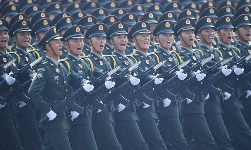 Một đội hình của Quân Giải phóng Nhân dân Trung Quốc (PLA) tham gia cuộc duyệt binh kỷ niệm 70 năm ngày thành lập nước Cộng hòa Nhân dân Trung Hoa tại Bắc Kinh ngày 1/10/2019. Ảnh: Xinhua.