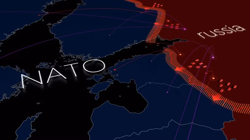 Ảnh đồ họa về sườn phía đông của NATO. Ảnh: Getty.