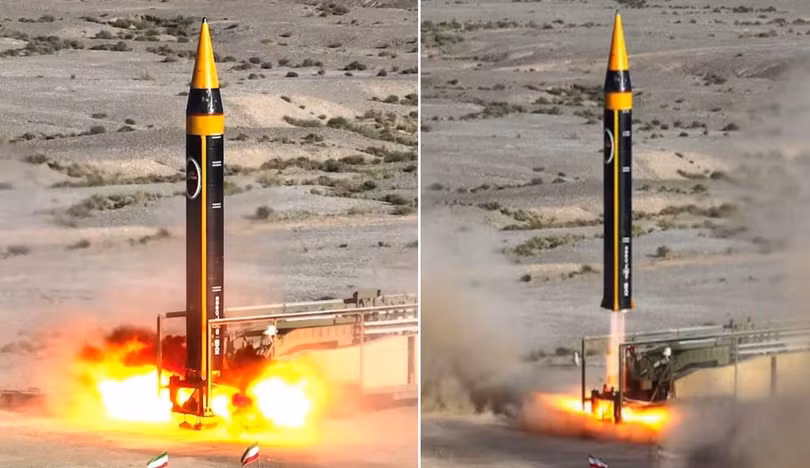 Iran phóng tên lửa đạn đạo hạng nặng Kheibar. Ảnh: MW.
