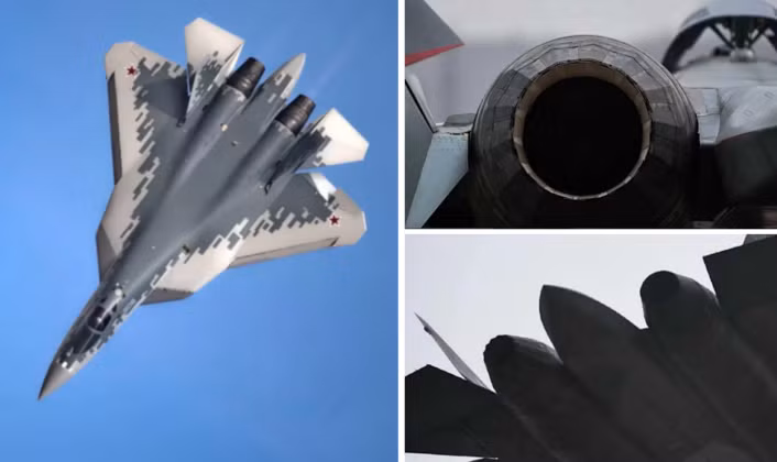 Máy bay chiến đấu Su-57 và động cơ Project 177. Ảnh: MW.