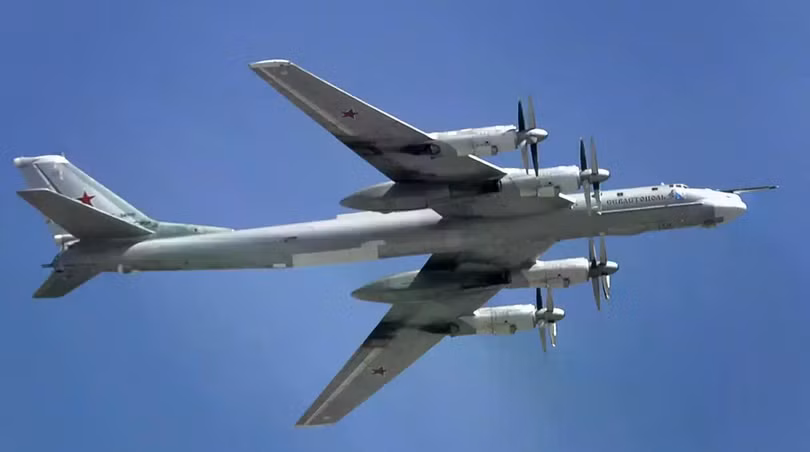 Máy bay phản lực cánh quạt Tu-95 tạo thành xương sống của phi đội máy bay ném bom hạt nhân tầm xa của Nga. Ảnh: AFP.