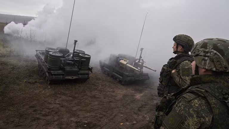Các binh sĩ Nga tại khu vực tác chiến đặc biệt theo hướng Krasnoarmeysk. Ảnh: Sputnik.