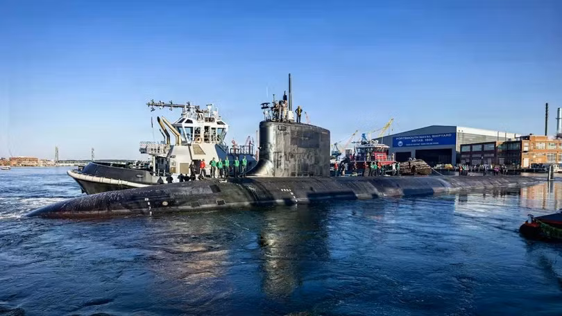 Tàu ngầm tấn công lớp Virginia USS North Dakota đã được bàn giao trở lại cho hạm đội, hoàn thành đợt bảo trì Block III đầu tiên trong lịch sử đối với tàu ngầm lớp Virginia tại xưởng đóng tàu hải quân Portsmouth. Ảnh: Hải quân Mỹ.