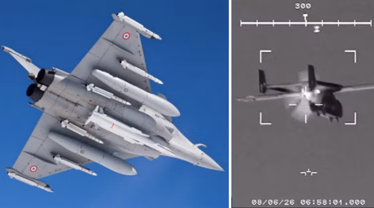 Máy bay chiến đấu Rafale và việc nhắm mục tiêu vào máy bay không người lái Maya của Ukraine. Ảnh: MW.