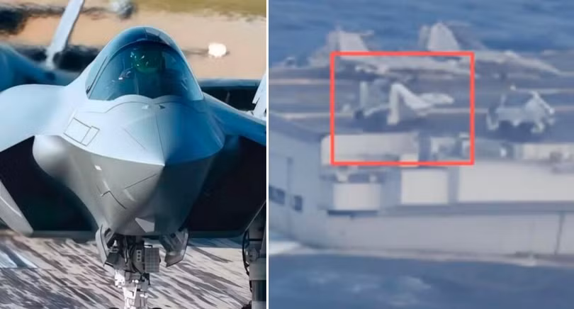 J-35 và J-35 trên boong tàu Liêu Ninh. Ảnh: MW.