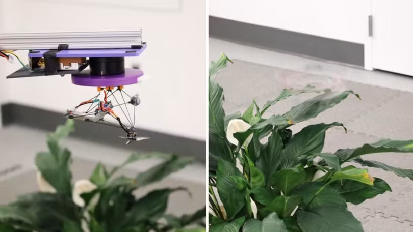 Trước khi cất cánh và trong khi bay, mẫu drone "Phantom Twist" trông giống như một vệt mờ ảo, hòa lẫn vào môi trường xung quanh. Ảnh: IE.