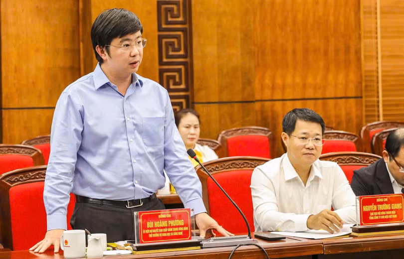 Thứ trưởng Bộ Khoa học và Công nghệ Bùi Hoàng Phương phát biểu tại buổi lễ.