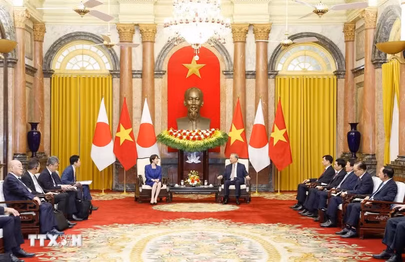 Tổng bí thư, Chủ tịch nước Tô Lâm tiếp Thủ tướng Nhật Bản Takaichi Sanae. Ảnh: Thống Nhất/TTXVN.