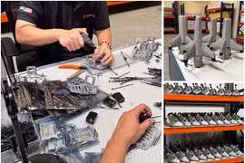 Một cơ sở ở Các Tiểu vương quốc Arab Thống nhất chuyên sản xuất thiết bị đánh chặn máy bay không người lái cho Powerus, một công ty khởi nghiệp của Mỹ. Ảnh: NYTimes.