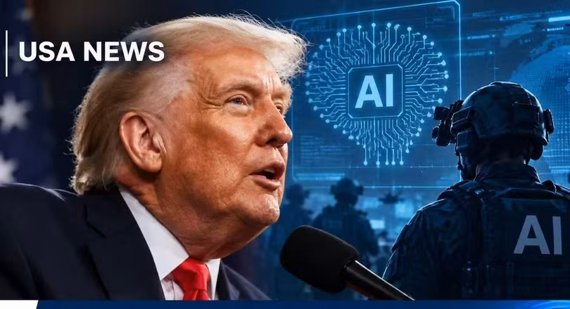 Ông Trump tuyên bố sẽ thành lập "AI Force" giống như đã lập ra "Space Force". Ảnh: AMTV.