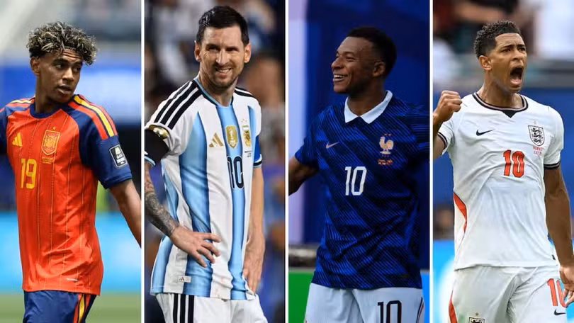 Hai trận bán kết sẽ là cuộc đọ sức giữa các ngôi sao lớn: Mbappe với Lamine Yamal, Messi với Bellingham. Ảnh: SBS.