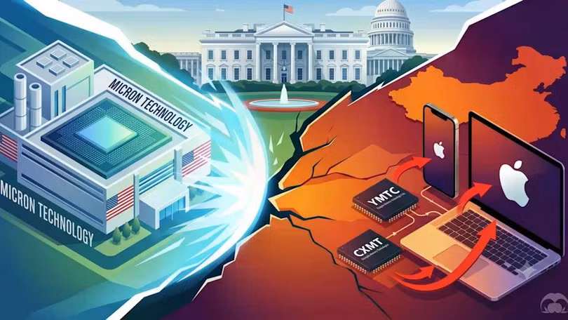 Micron phản đối mạnh mẽ đề xuất cho phép Apple sử dụng chip nhớ của CXMT. Ảnh: Yahoofinance.