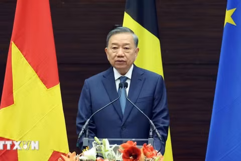 Tổng bí thư, Chủ tịch nước Tô Lâm phát biểu chính sách tại Viện Quan hệ Quốc tế Hoàng gia Egmont, Bỉ