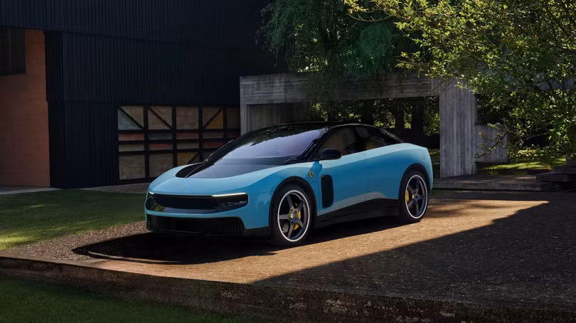 Mẫu xe điện mới của Ferrari. Ảnh: Bloomberg