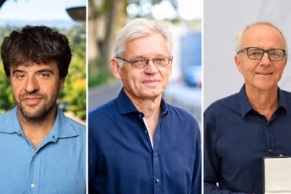 Karl Deisseroth, Peter Hegemann và Georg Nagel, 3 chủ nhân Nobel Y Sinh 2026. Ảnh: Stanford Medicine; Humboldt-Universität zu Berlin/Philipp Plum; Robert Emmerich/Universität Würzburg.