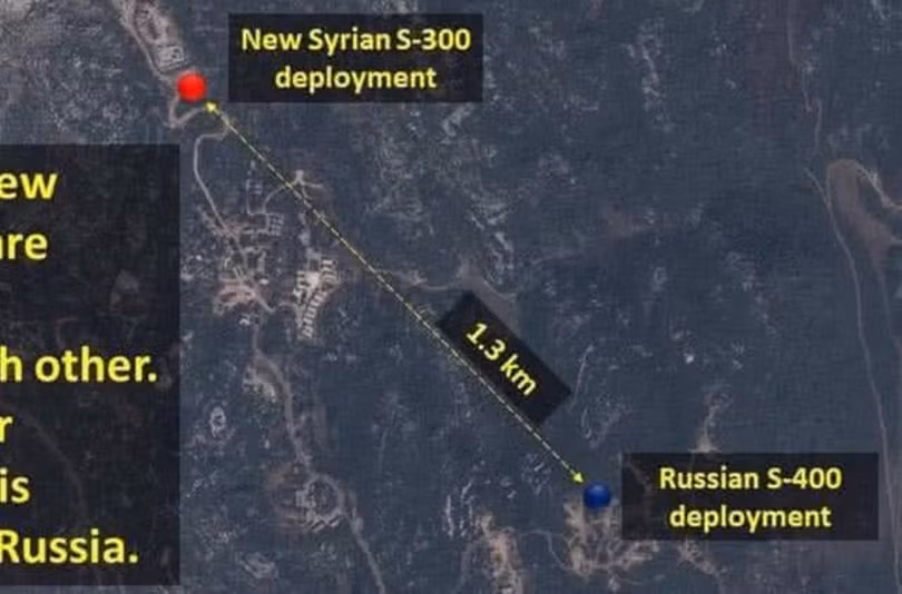 Khoảng cách từ căn cứ S-400 của Nga tới căn cứ S-300 của Syria chỉ có 1,3km Khoảng cách từ căn cứ S-400 của Nga tới căn cứ S-300 của Syria chỉ có 1,3km