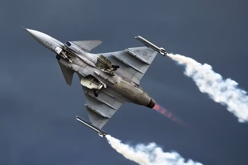 Máy bay JAS-39 Gripen của Thụy Điển. Máy bay JAS-39 Gripen của Thụy Điển.